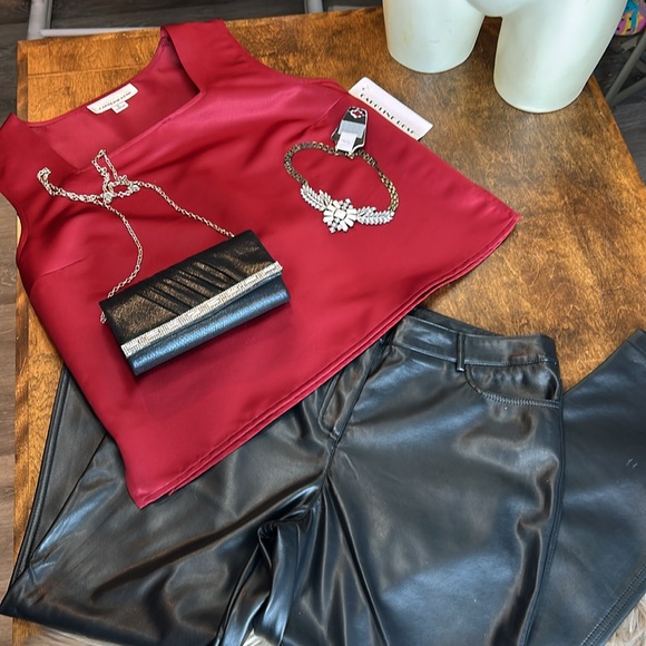 Faux leather pants size 10 NWOT - Picture 3 of 14